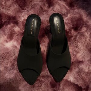 Good American Clear Wedge Sandals Size 12 Neoprene GA368N-X